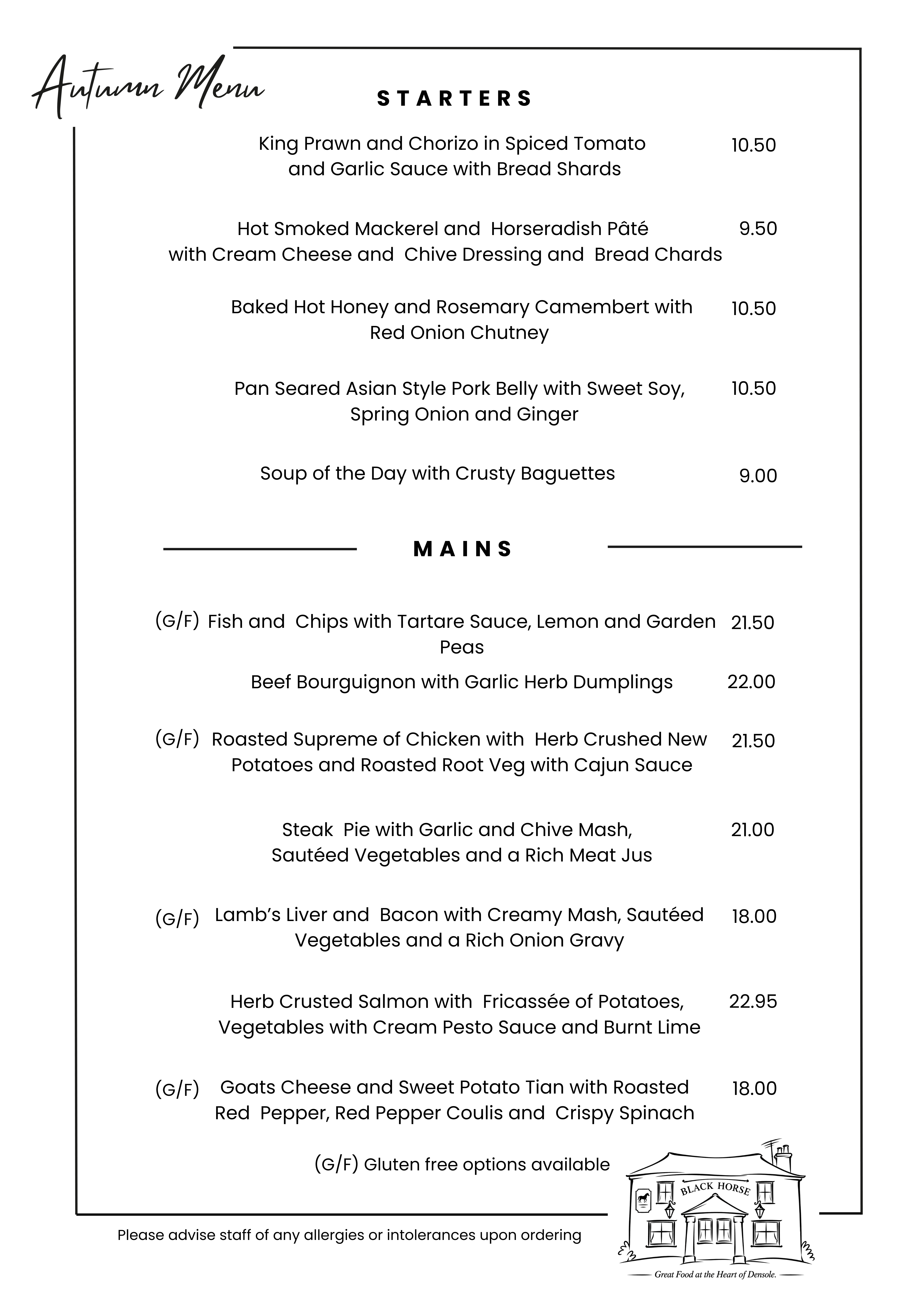 Autumn Menu