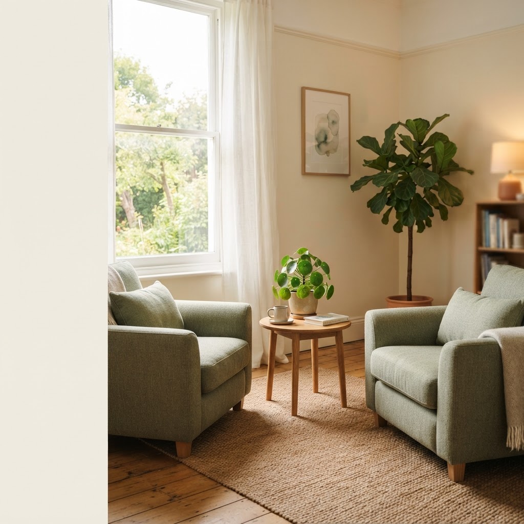 A calm, sunlit consultation space