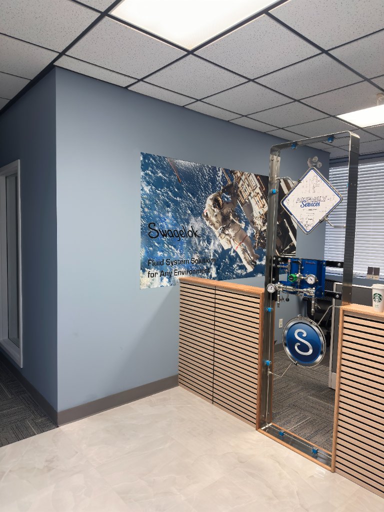 Commercial office blue walls freshly painted