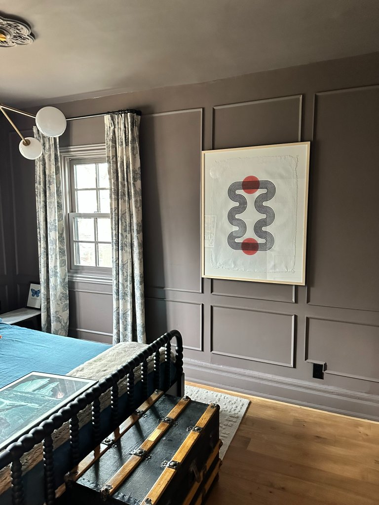 Bedroom painting with blue walls