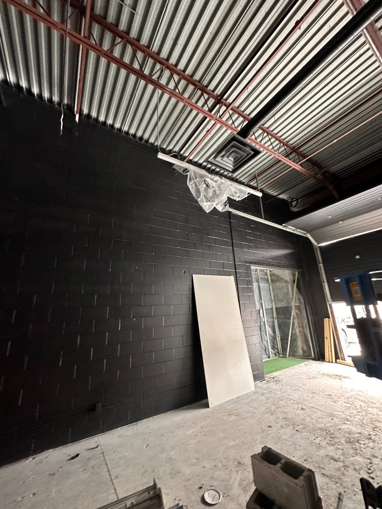 Warehouse black block wall painting