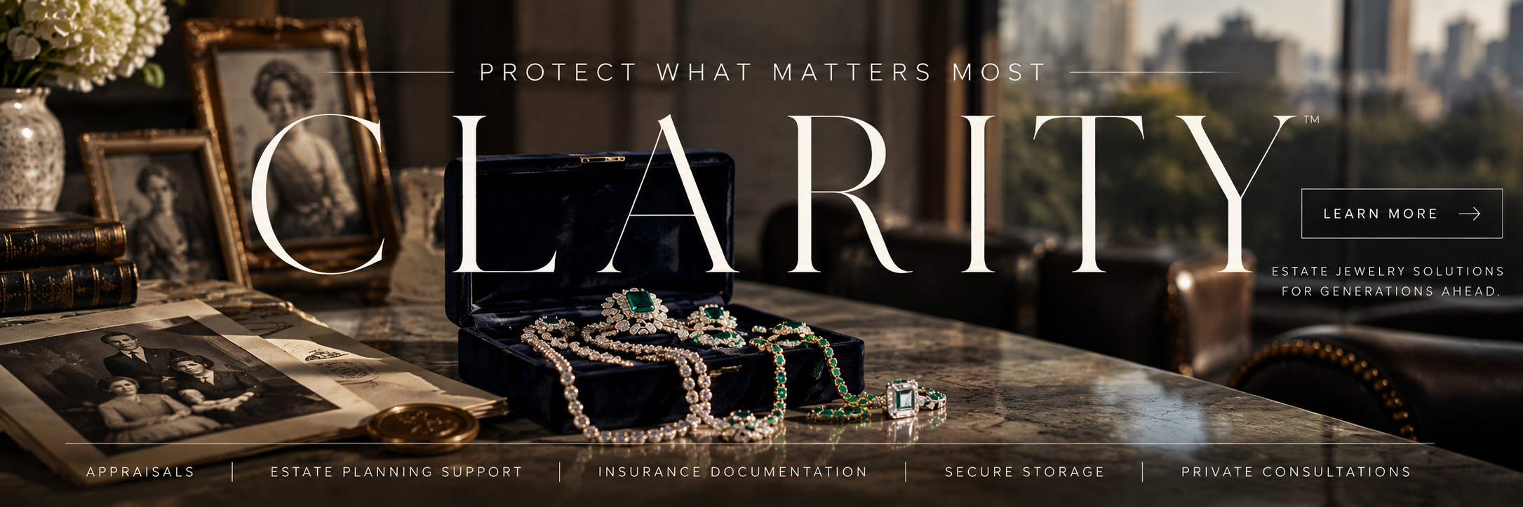 Clarity — Protect what matters most. Estate jewelry solutions for generations ahead.