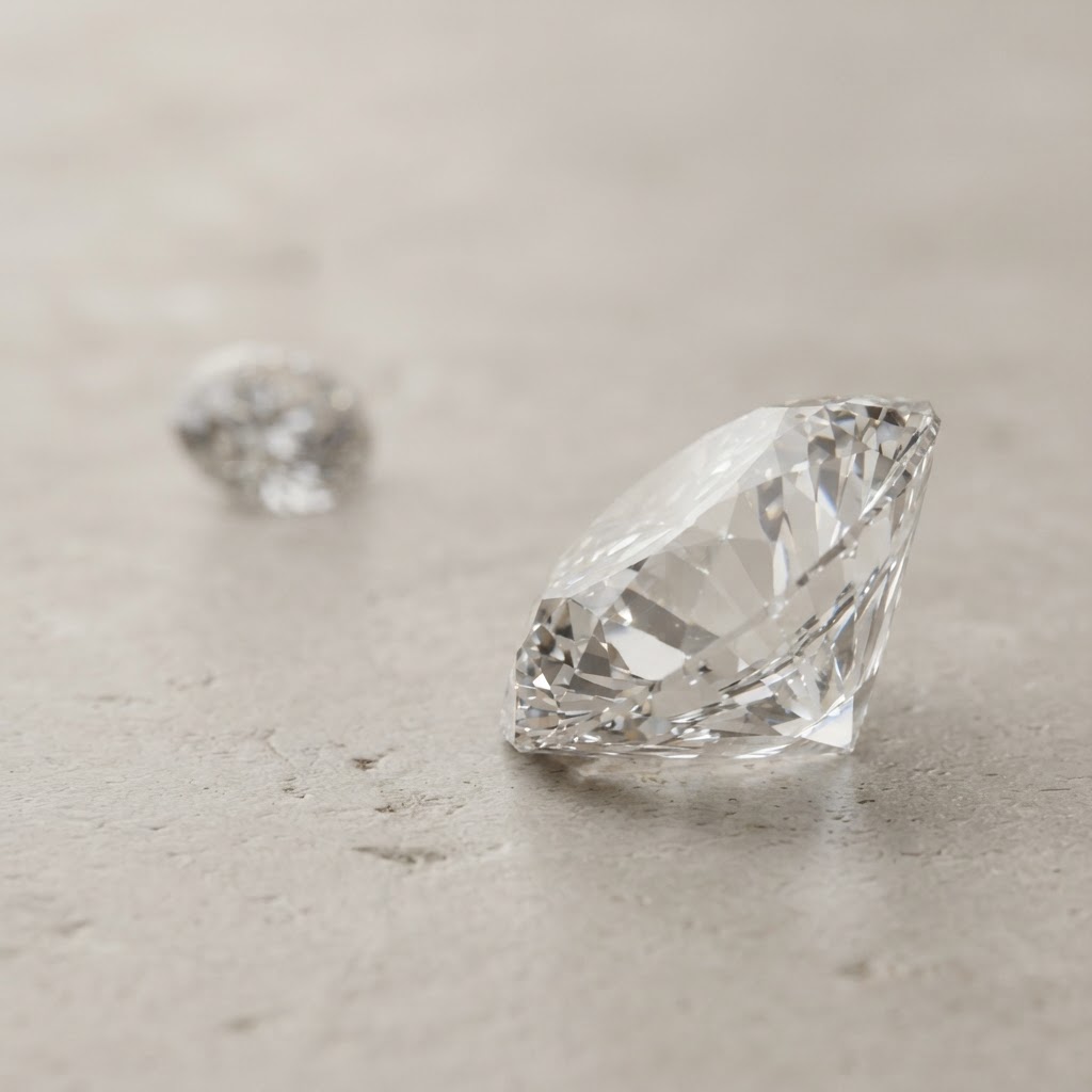 Close-up of brilliant-cut diamonds