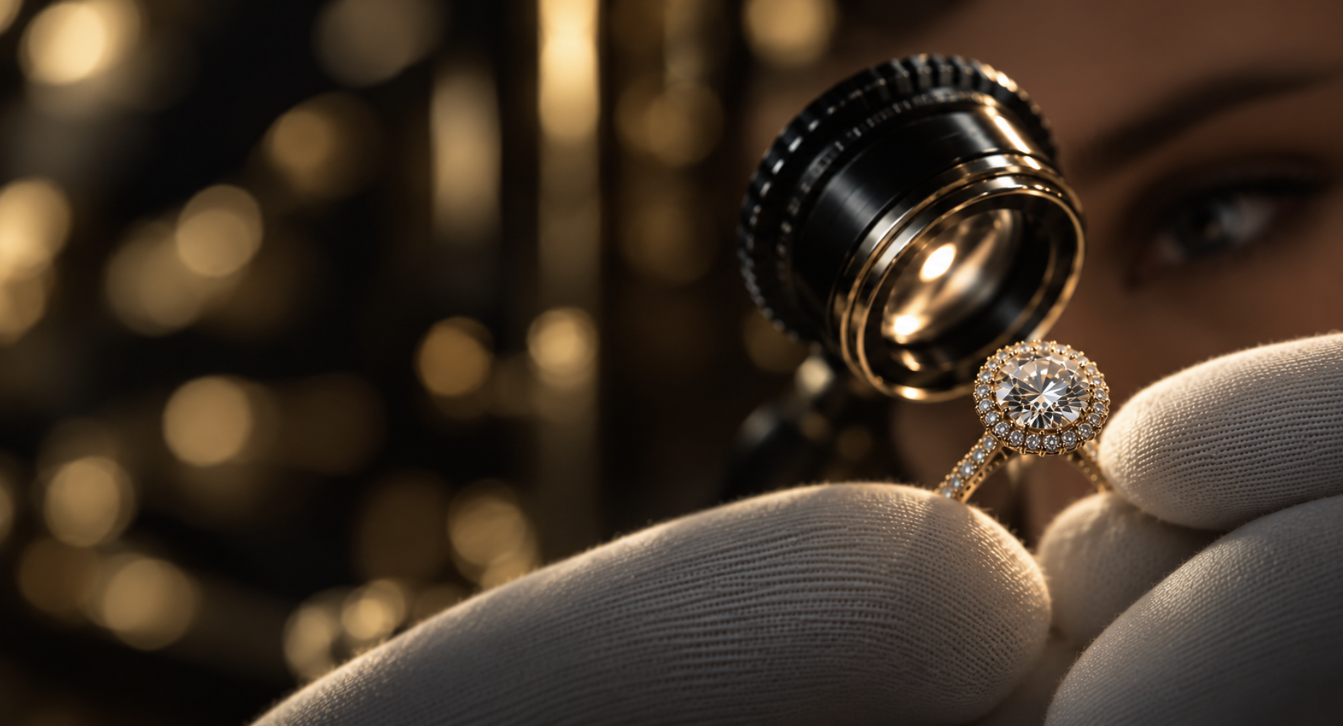 Gemological examination of a diamond ring