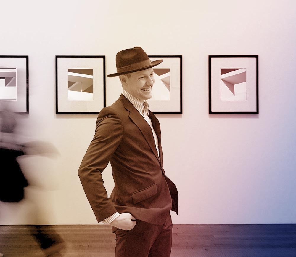Oliver Lipinski bei einer Ausstellung, Berlin 2020