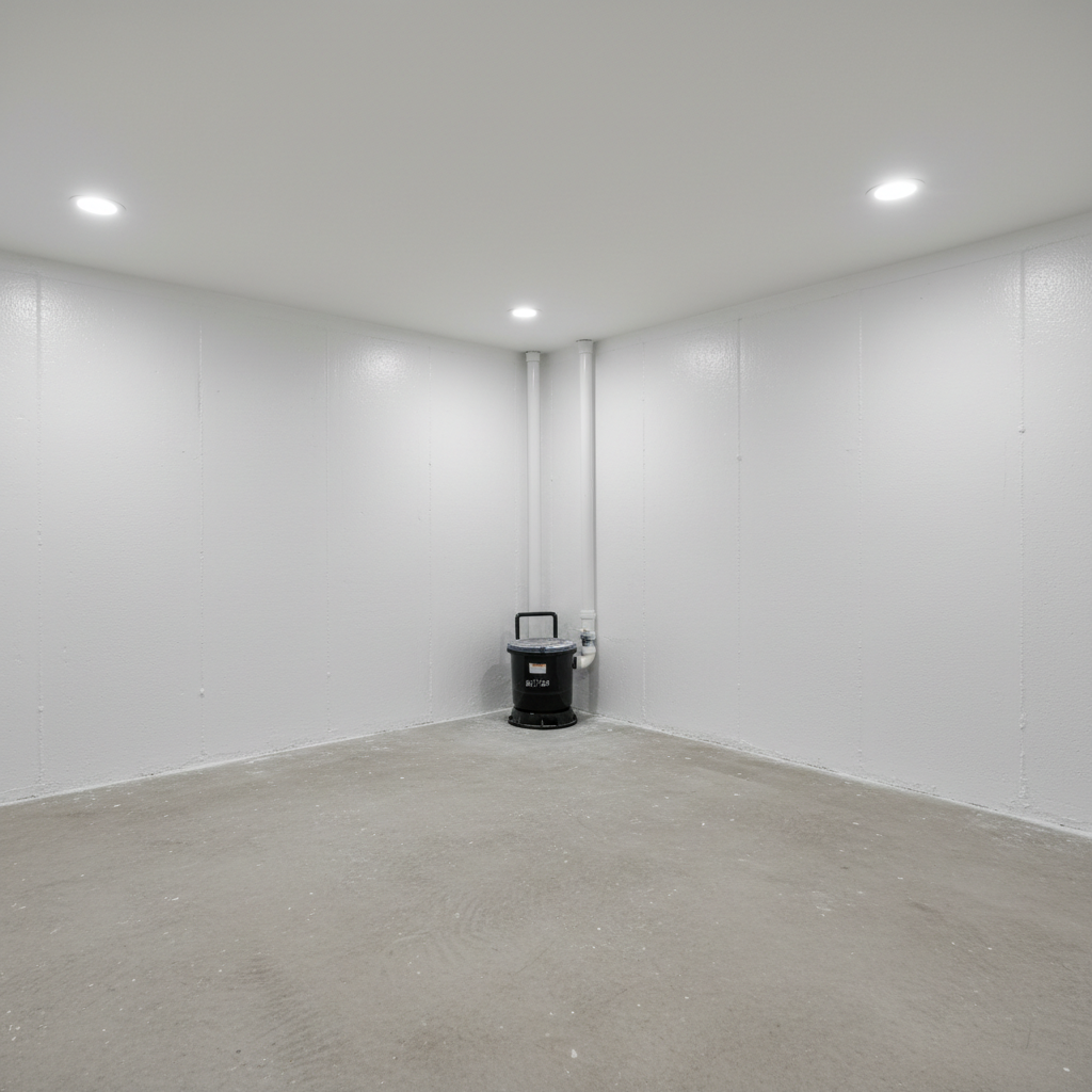 Waterproofed and mold-free basement