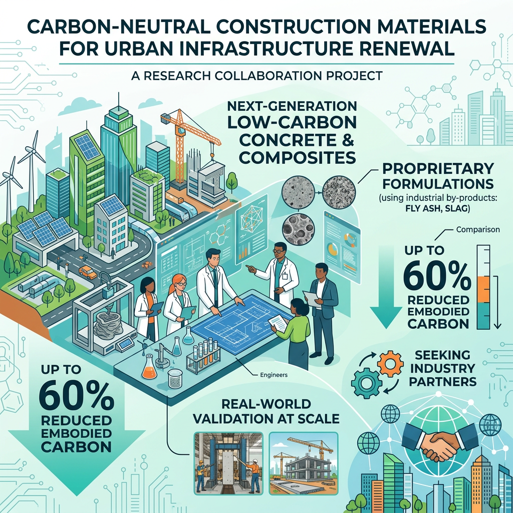 Carbon-Neutral Construction Materials for Urban Infrastructure Renewal