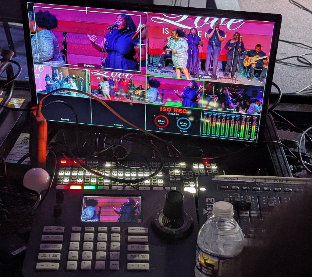 Broadcast video production multi-view workstation training
