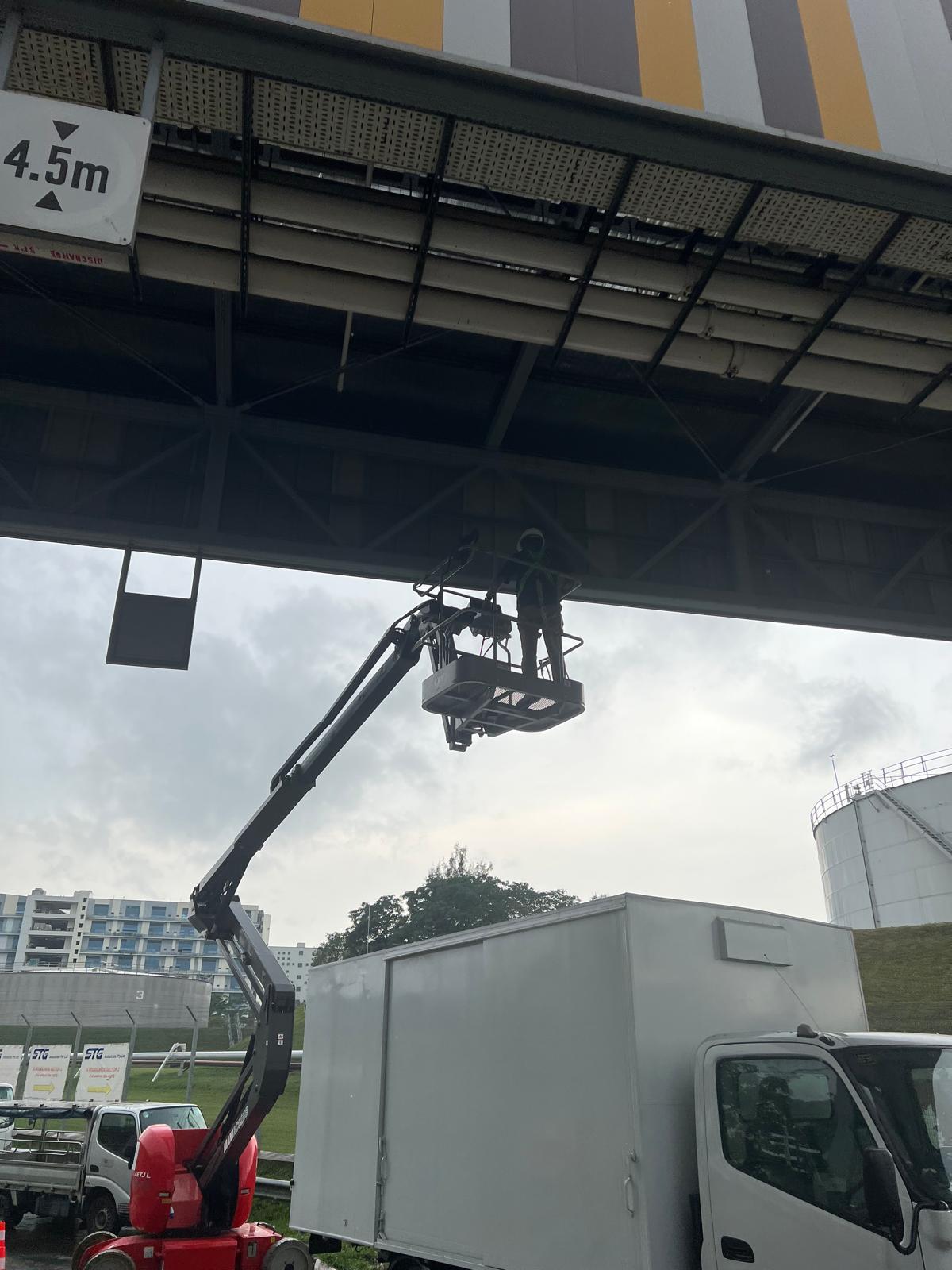 Woodlands Connection Integrated Security & Electrical Systems — Gantry Structure Works at 4.5m Clearance