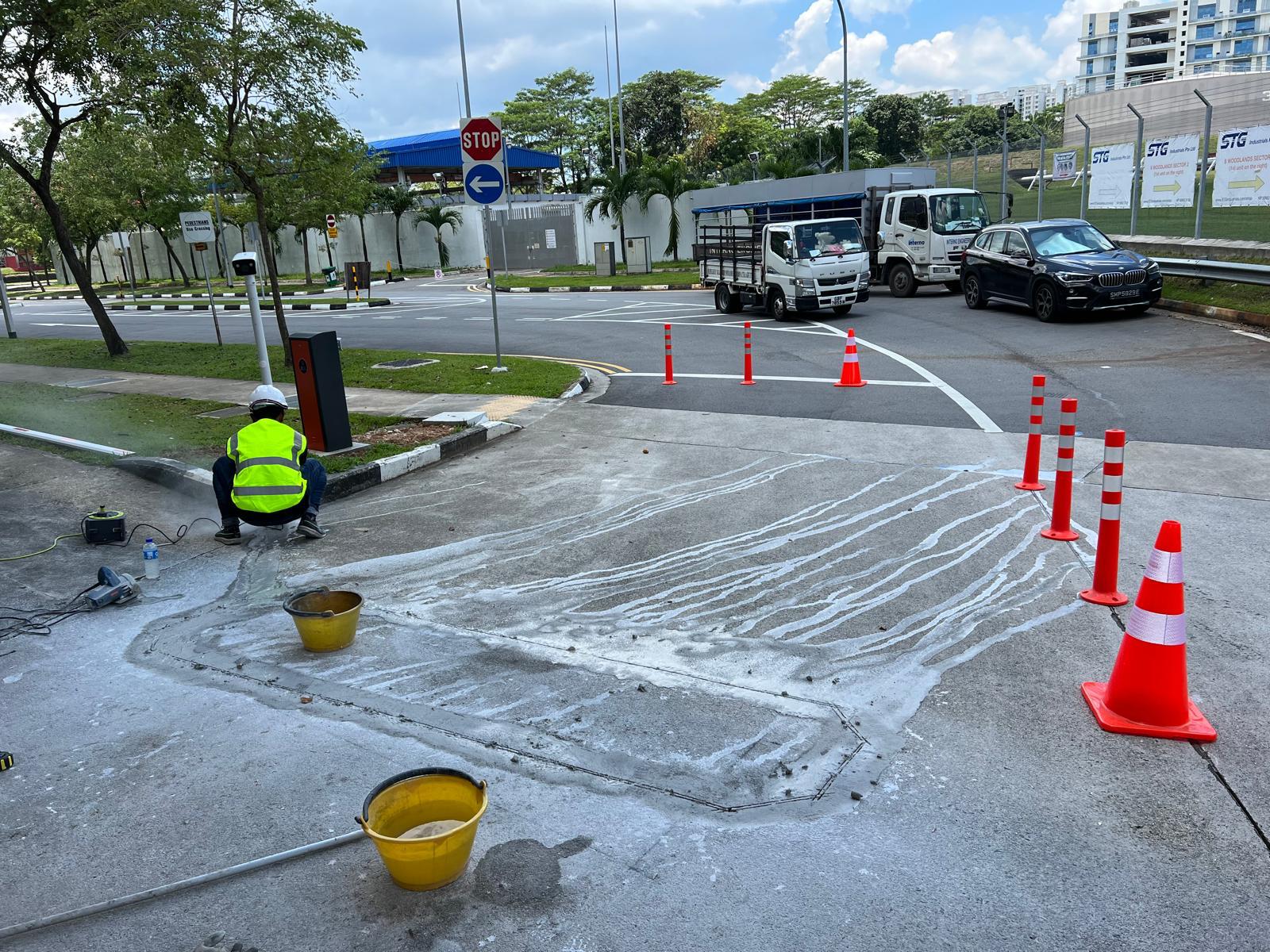 Woodlands Connection Integrated Security & Electrical Systems — Inductive Loop Cutting for Gantry Barrier
