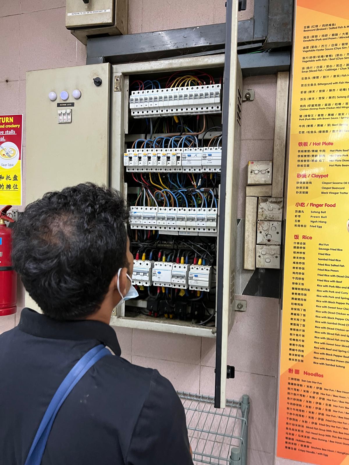 Roxy Square Coffee Shop Electrical Works & CCTV System — Electrical Breaker Box Wiring
