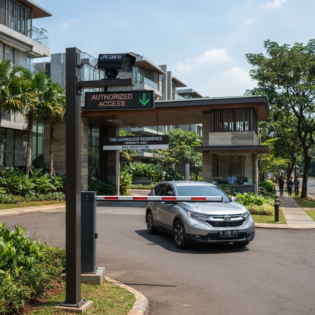 Licence plate recognition at vehicle barrier