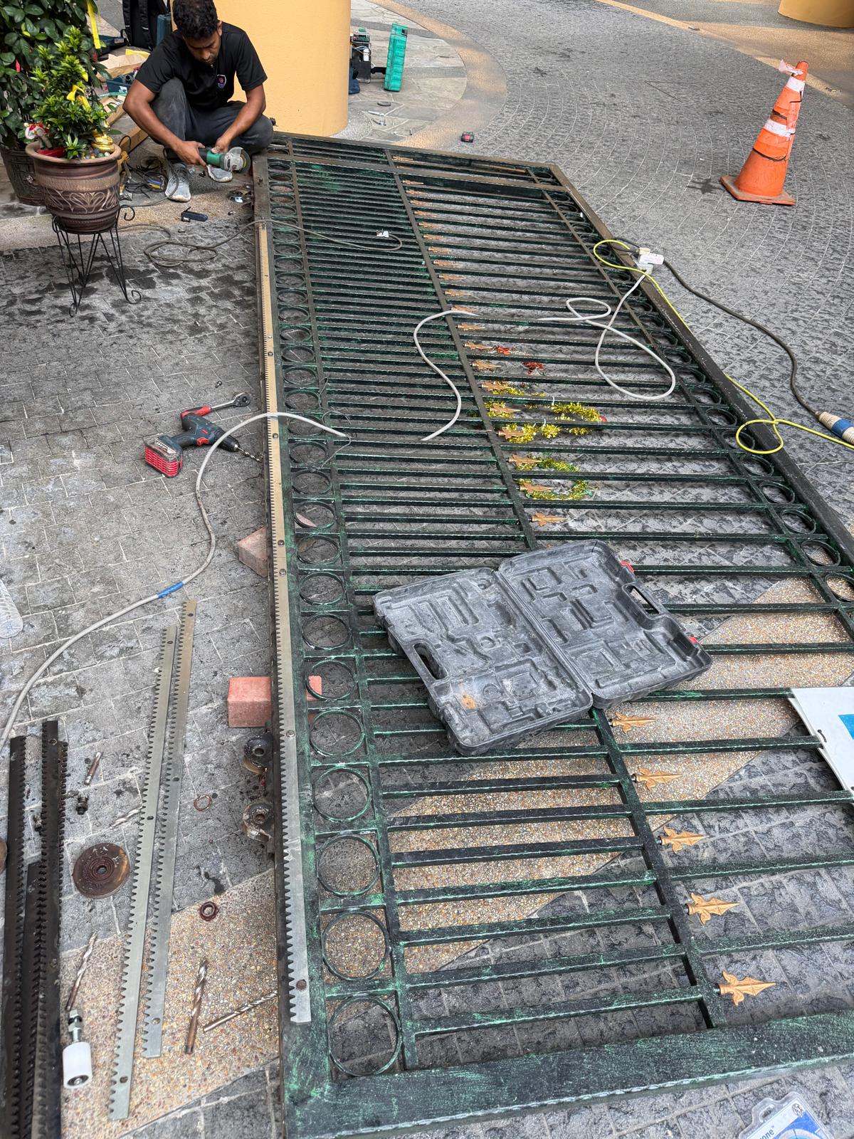 Sliding Gate Track, Gear Track, Roller & Motor System Replacement — Sliding Gate Track & Gear Track Works