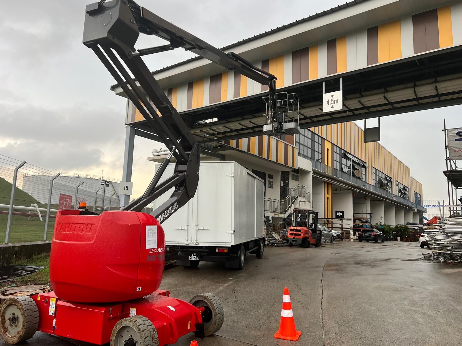Woodlands Connection Integrated Security & Electrical Systems — High-Level Access via Cherry Picker