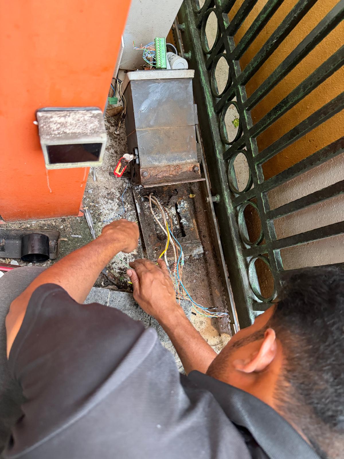Sliding Gate Track, Gear Track, Roller & Motor System Replacement — Motor Control Enclosure Wiring