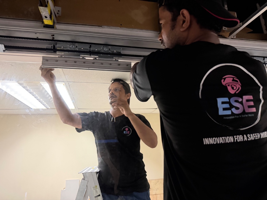 Supply and Install Glass Door and Automatic Sliding Motor — Track Assembly Installation