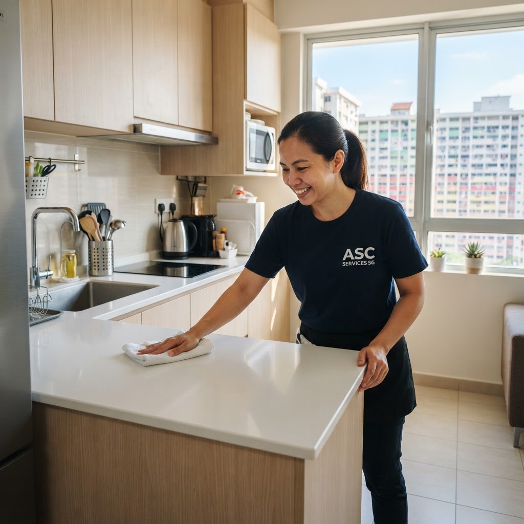 Professional cleaning of an HDB flat in Singapore