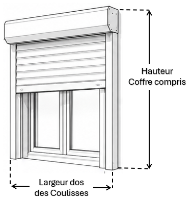 Schéma dimensions volet roulant