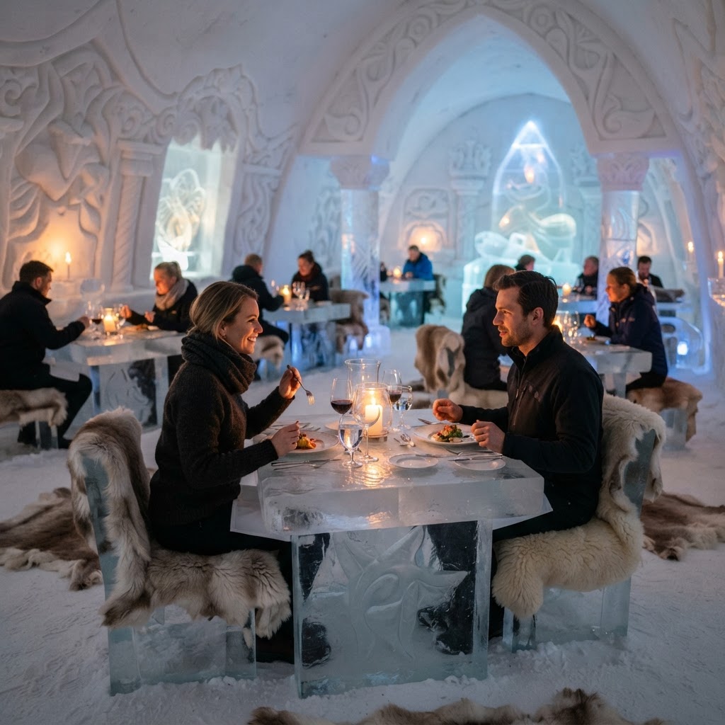 Ice Restaurant diner + SnowHotel tour