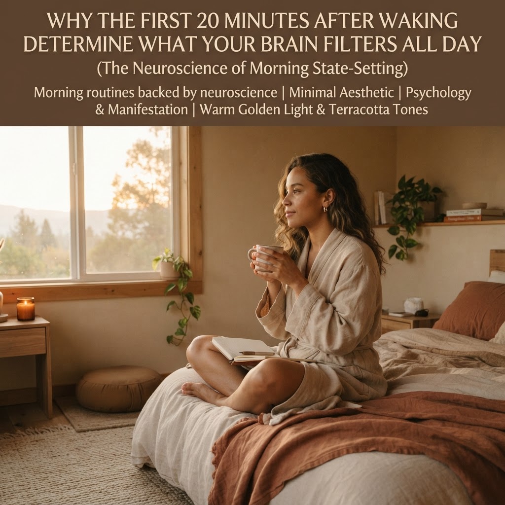 Why the First 20 Minutes After Waking Determine What Your Brain Filters All Day (The Neuroscience of Morning State-Setting)