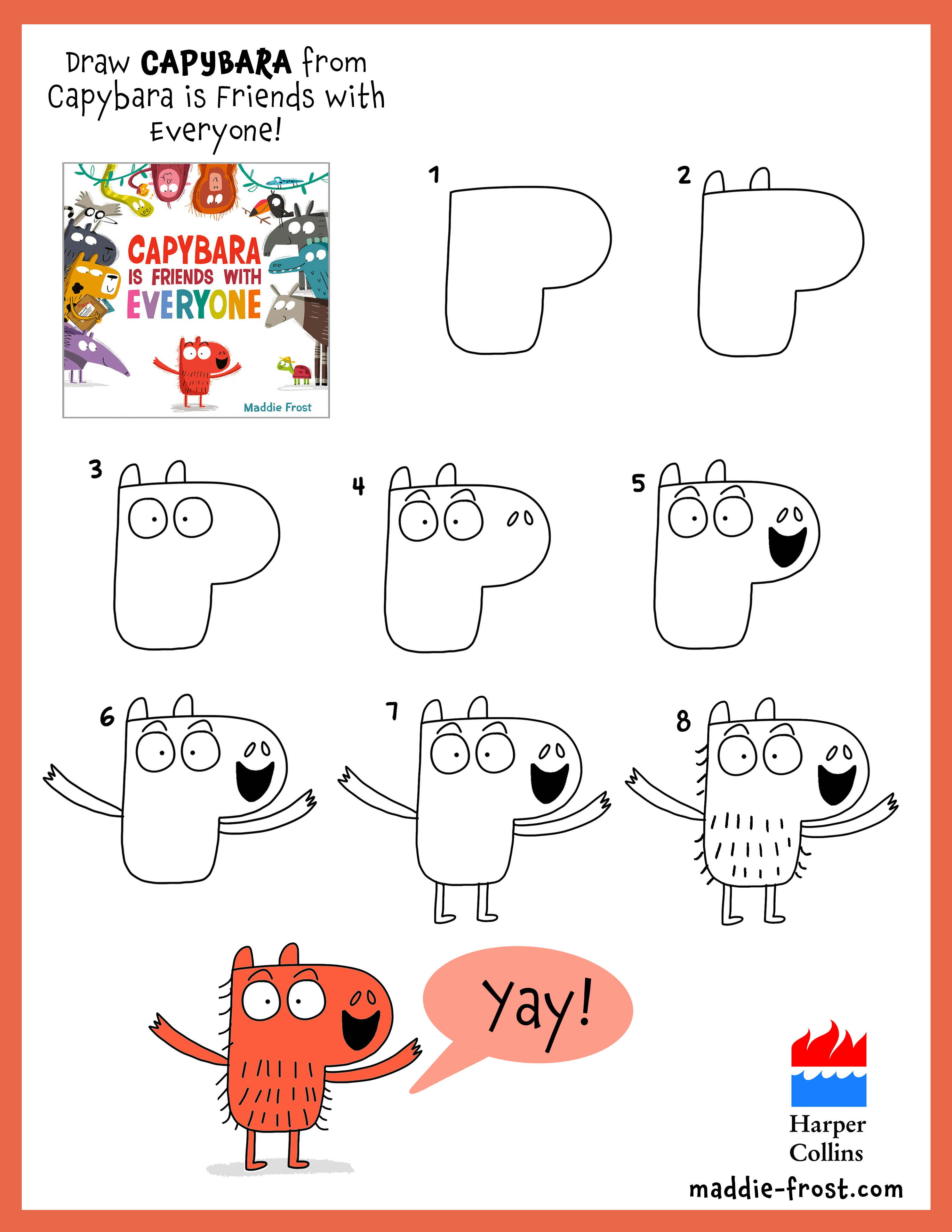 How to Draw Capybara from Capybara is Friends with Everyone