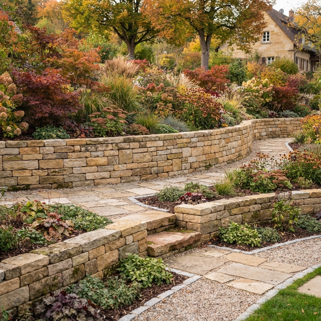 Sandstein im Garten: Bauanleitung für eine Natursteinmauer