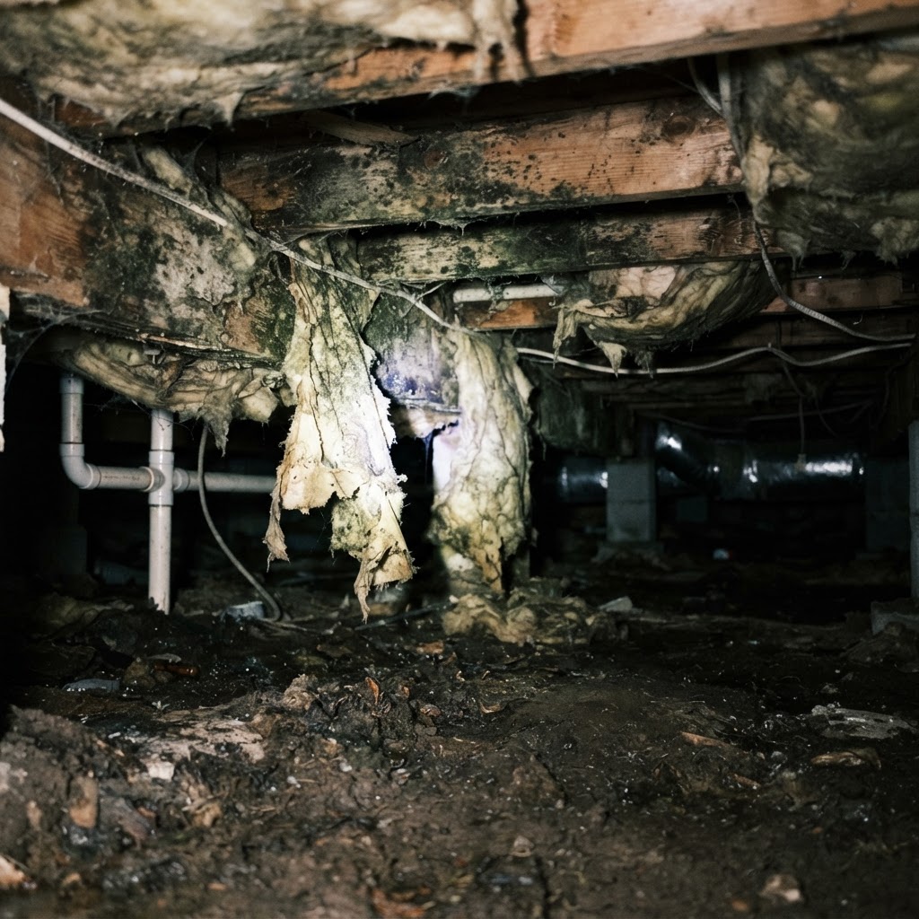 Before - Crawl Space Mold Remediation - Mount Pleasant