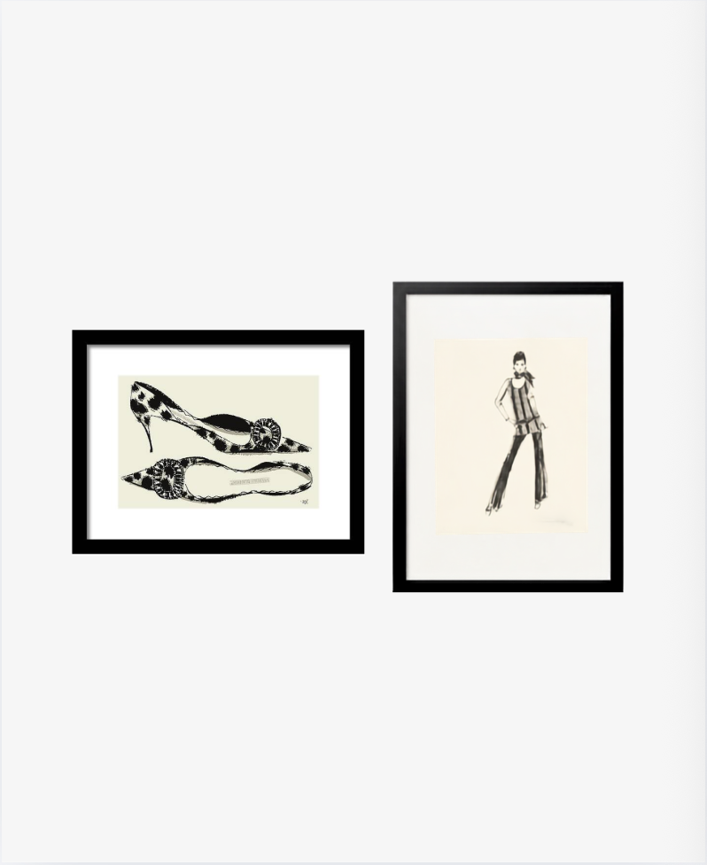 Leopard Heel & Fashion Sketch Duo