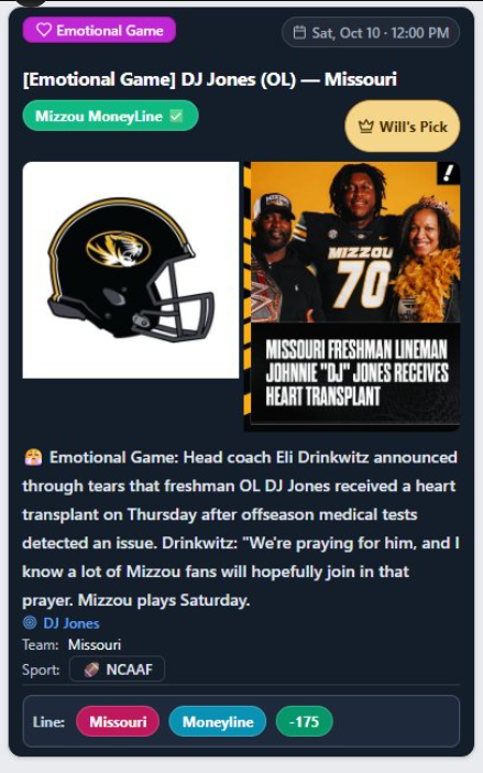 [Emotional Game] DJ Jones (OL) — Missouri