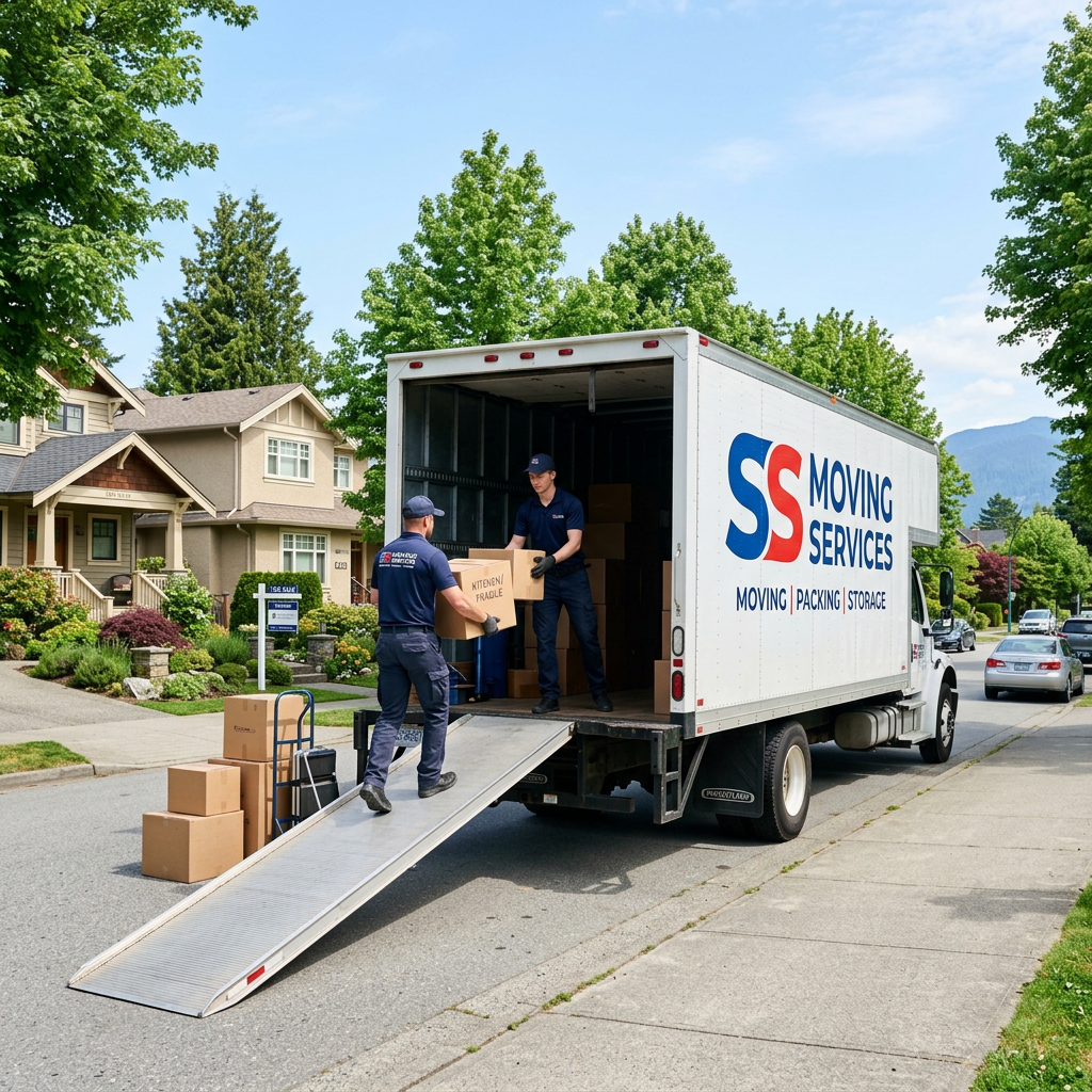 Local movers loading truck in BC