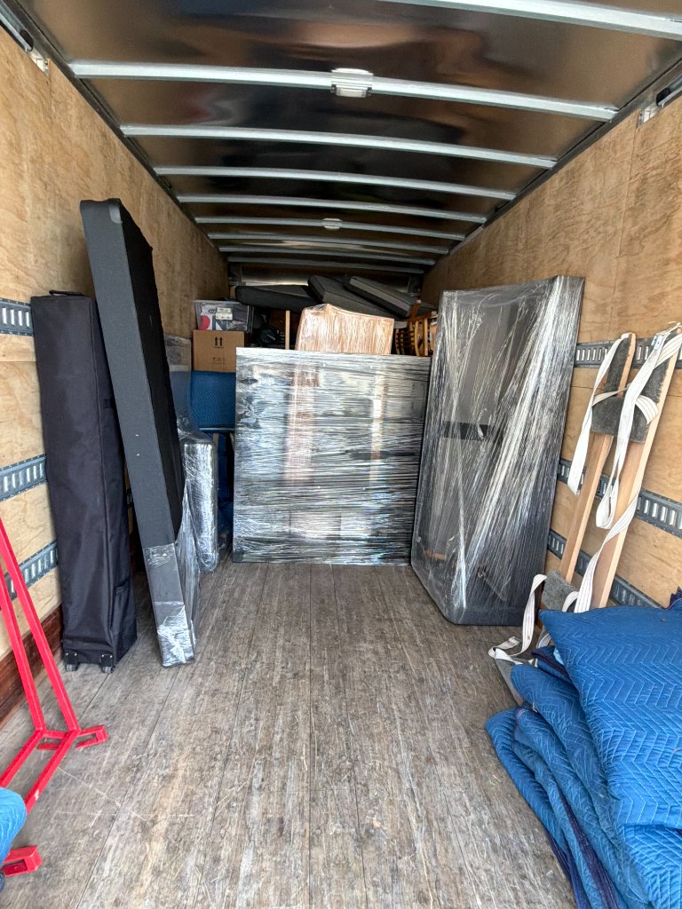 Inside the truck — packed and secured