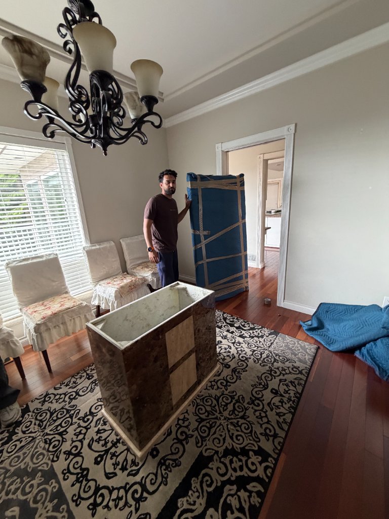 Wrapping furniture before the move