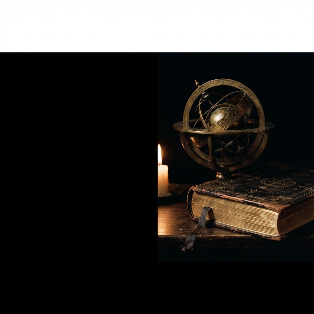 Ritual objects on black