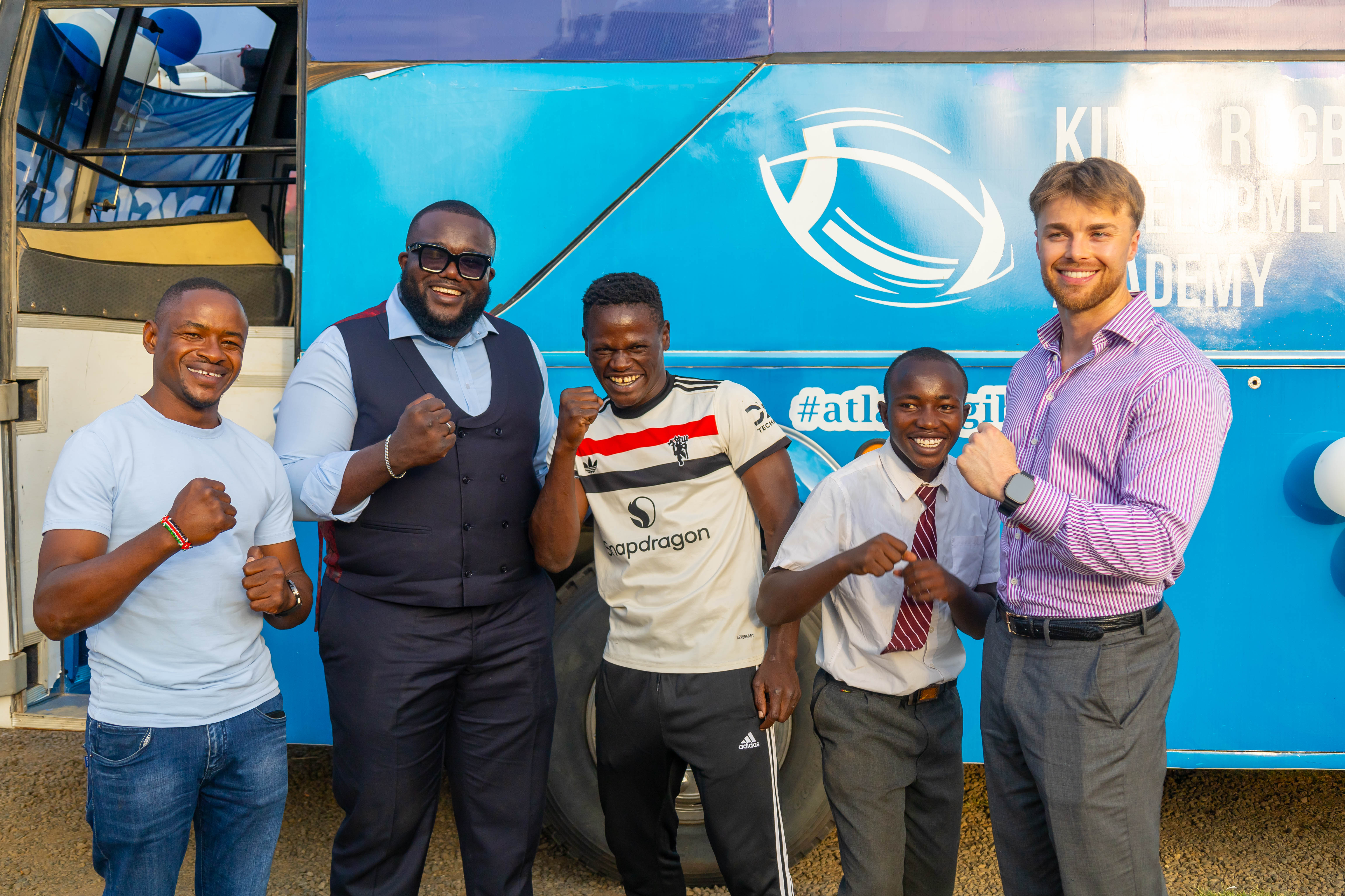 Partners and team celebrating the Digi AI Bus launch