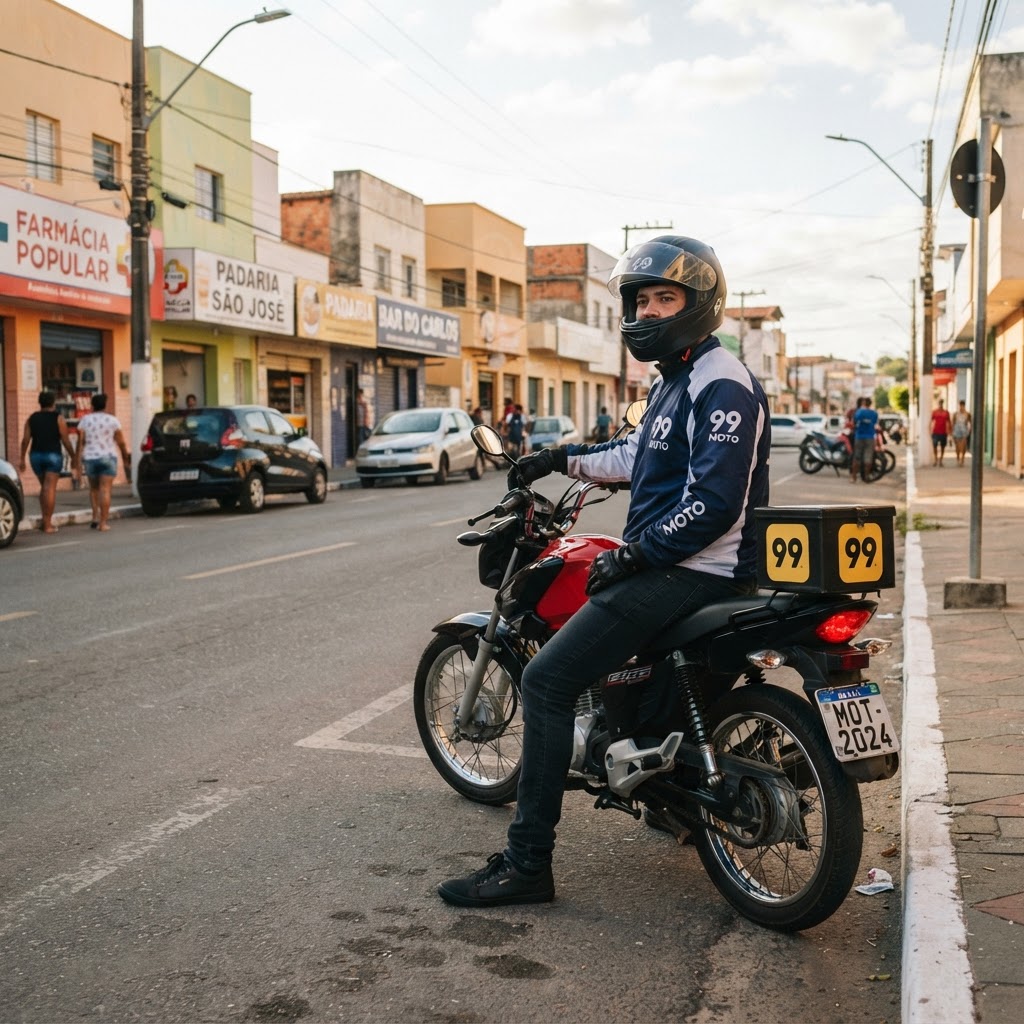 Motociclista em corrida por aplicativo em Serra Talhada