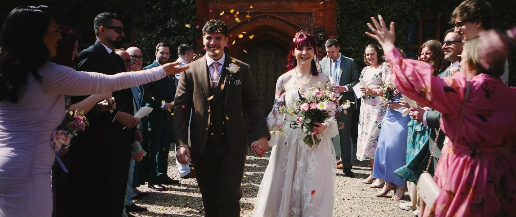 Holly & Rich confetti walk