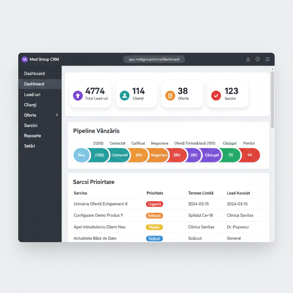 Med Group CRM Dashboard