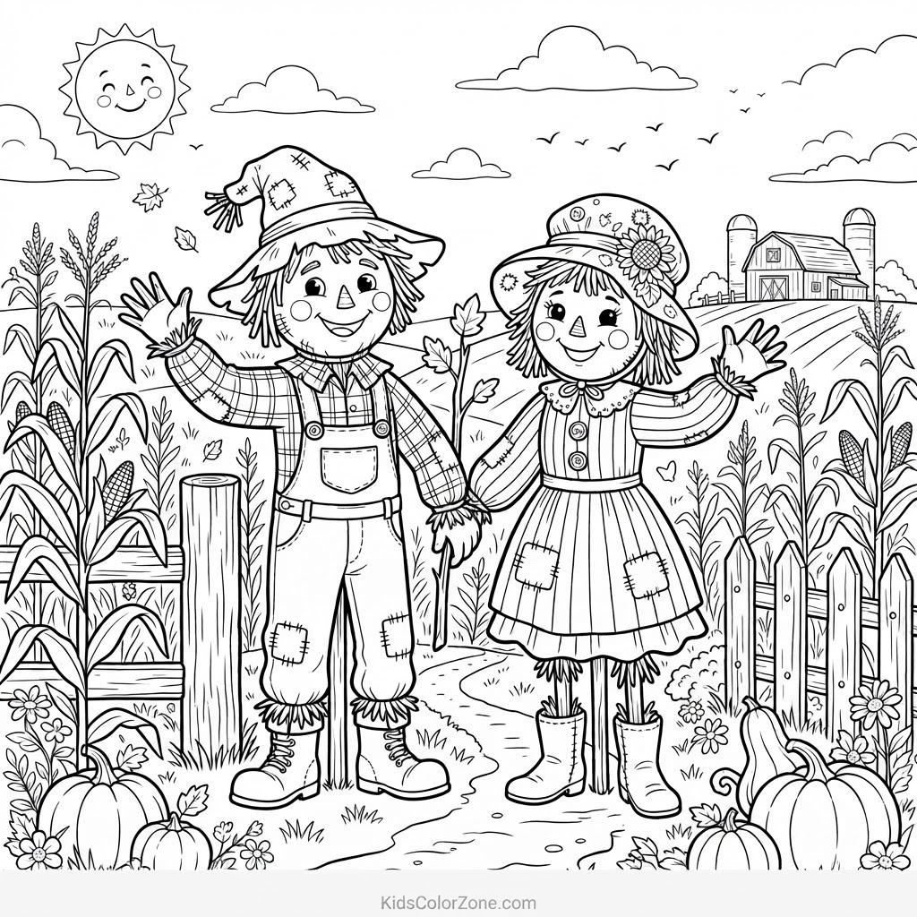 Friendly Scarecrow Buddies