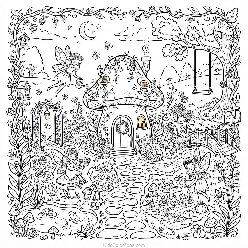 Magical Enchanted Fairy Garden Coloring Adventure