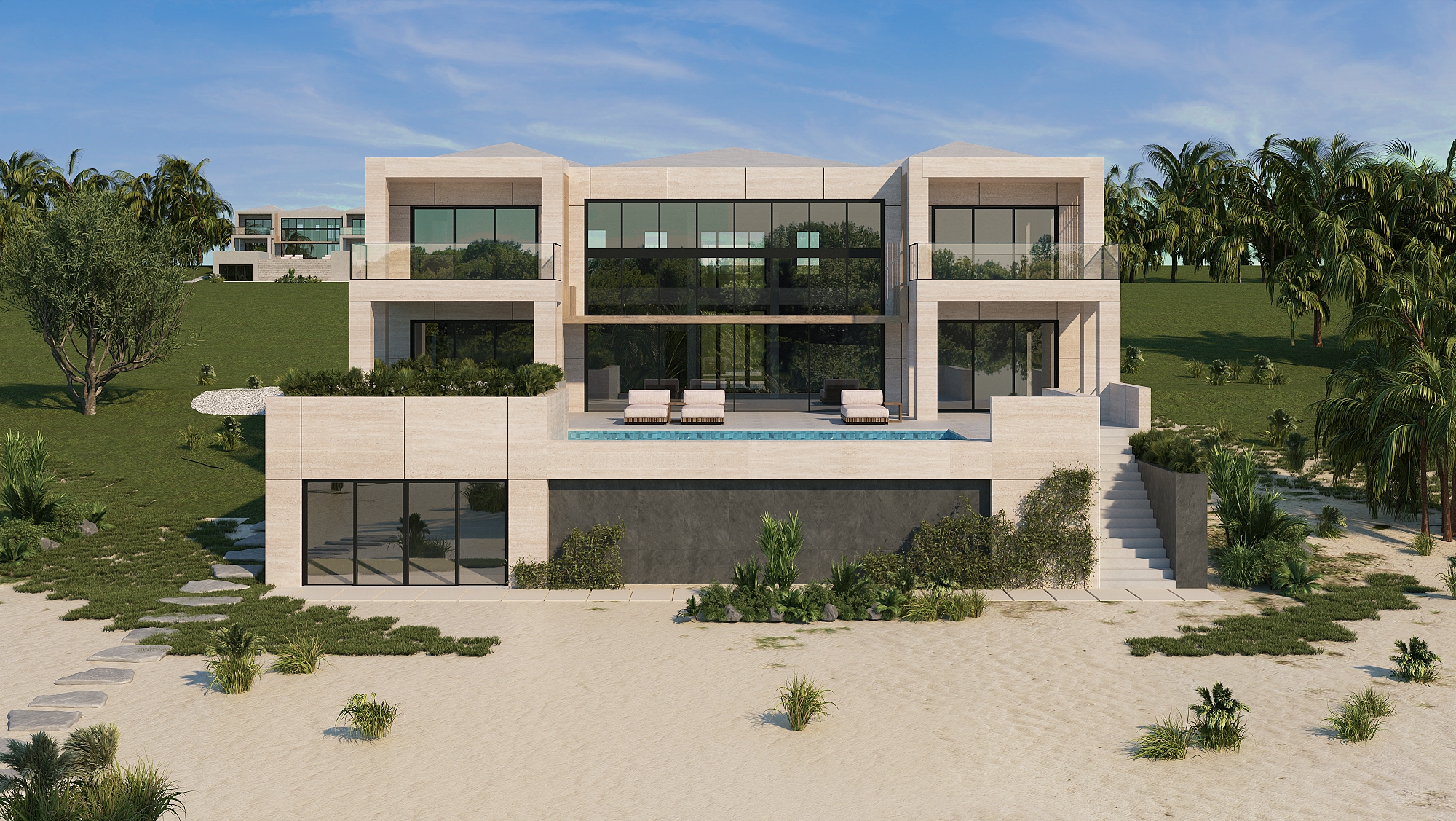 Pool Terrace & Garden Elevation