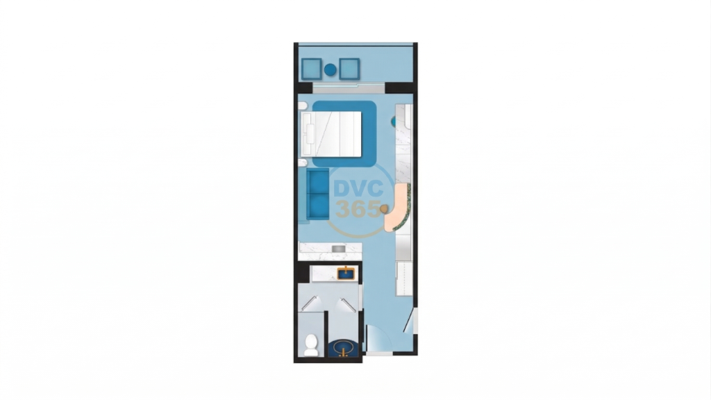 Polynesian Tower Studio - Standard View floor plan