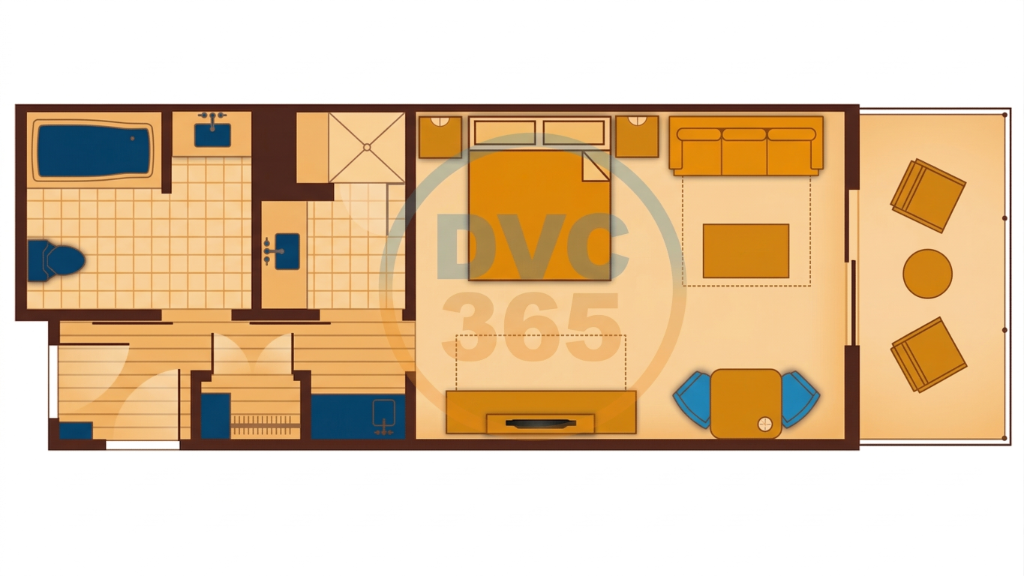 Polynesian Deluxe Studio floor plan