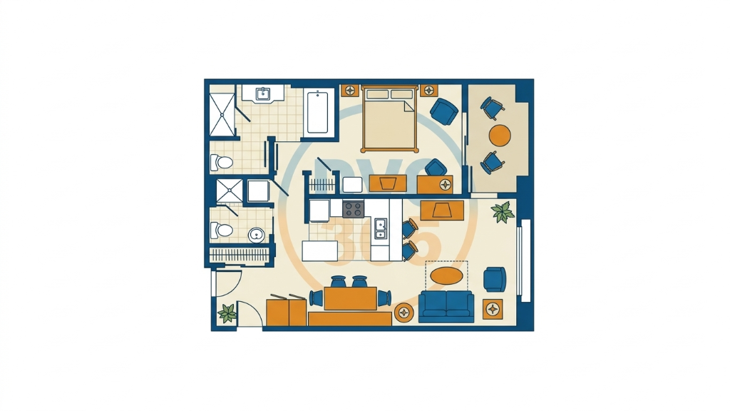 Grand Californian One Bedroom Villa floor plan