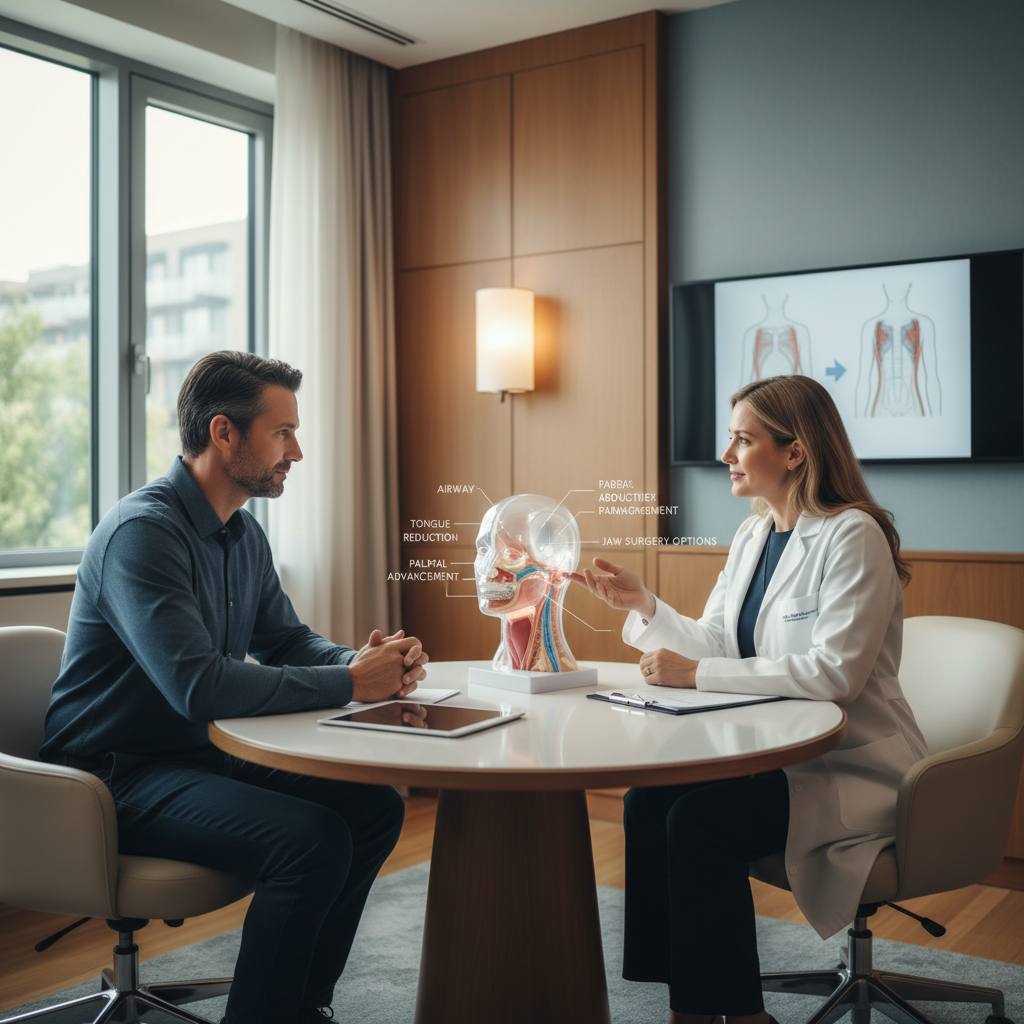 Clinical consultation about surgical options for sleep apnea