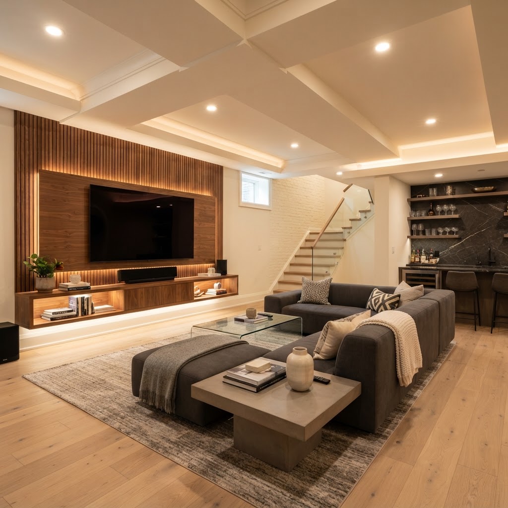 Finished Basement Living Space