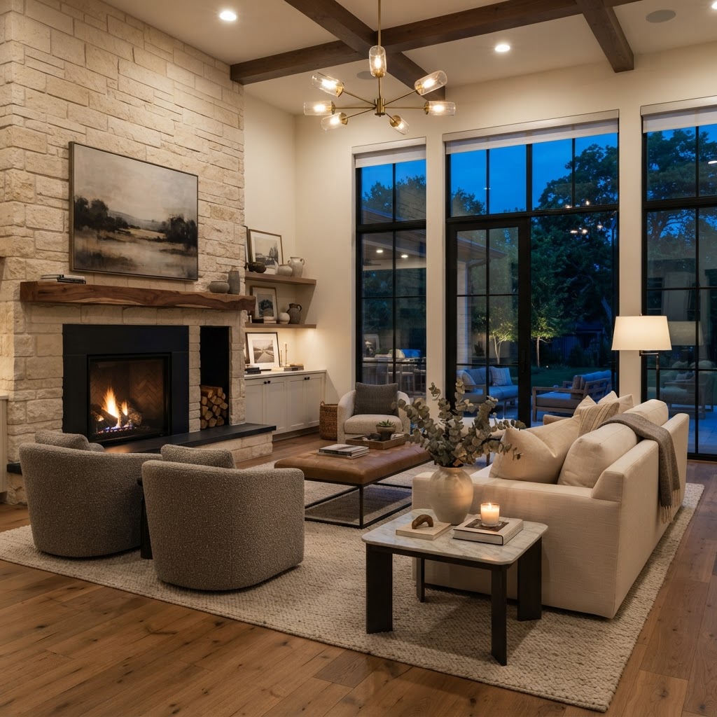 Elegant finished residential interior by AVA Remodeling