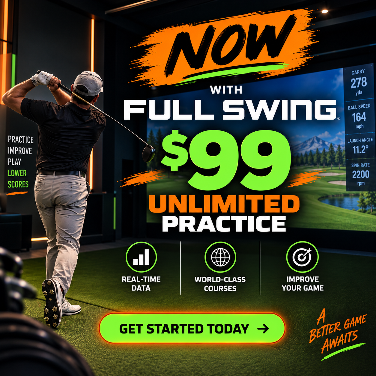 Unlimited Practice $99 — Now with Full Swing