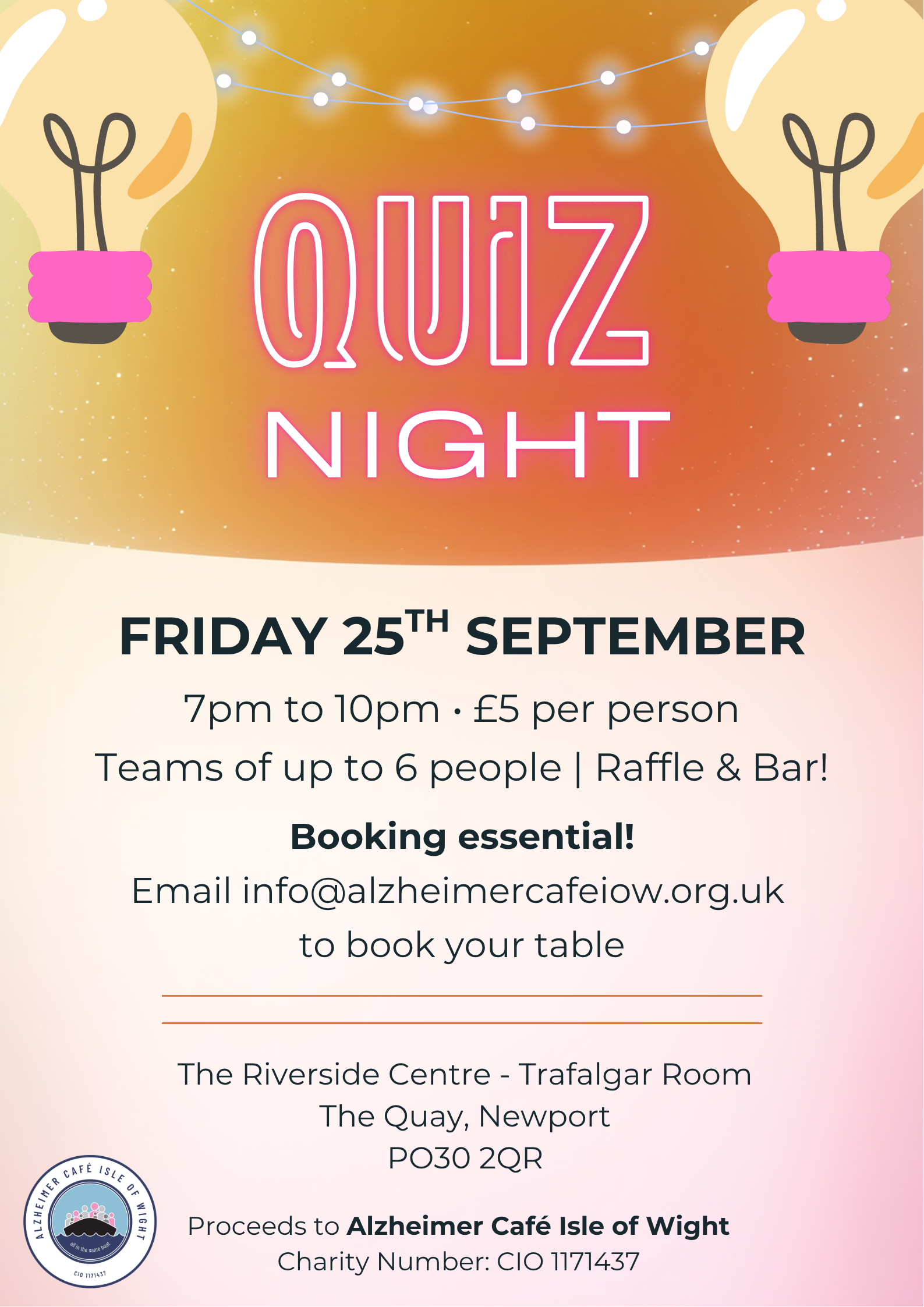 Book Now for Our September Quiz Night!