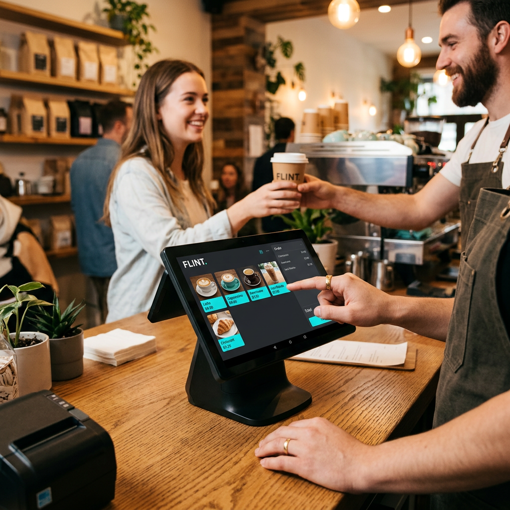 Flint POS in a café
