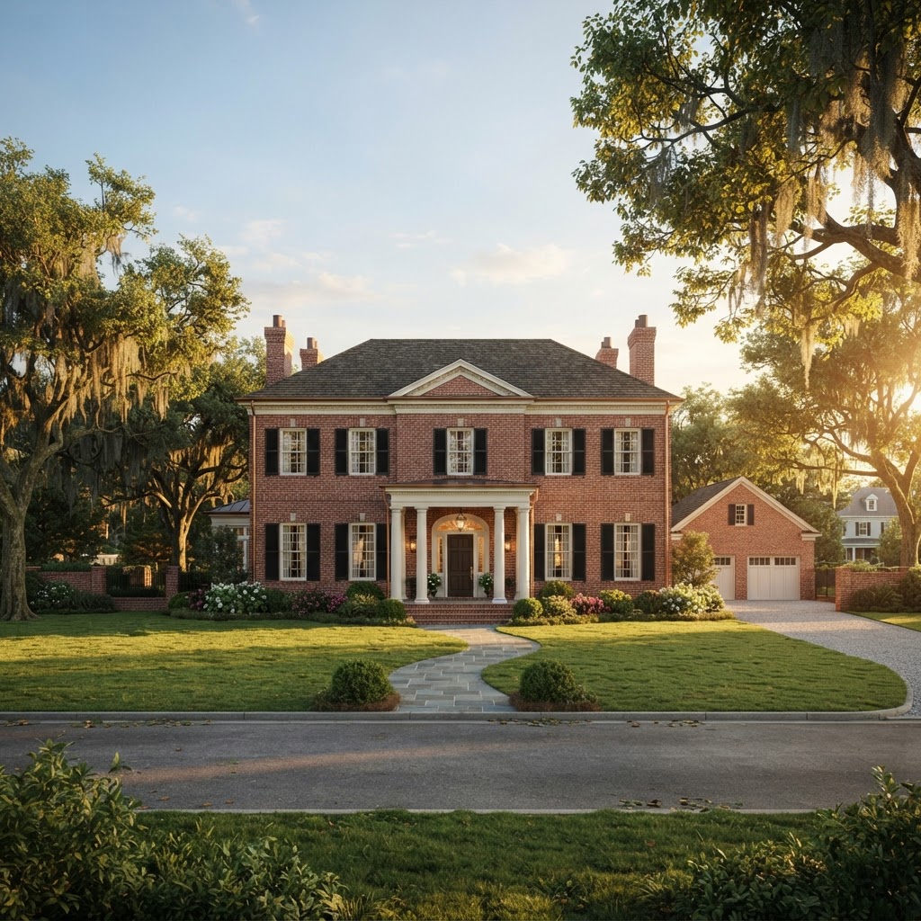Rendering — The Bellamy, a traditional colonial concept home exterior.